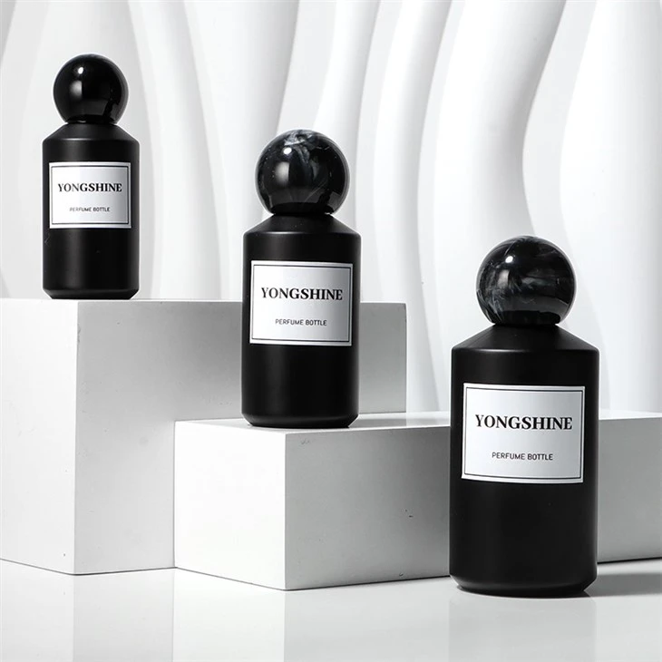 black glass perfume bottles