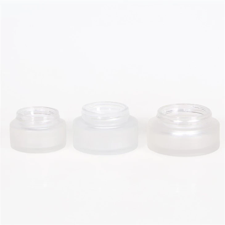 frosted luxury glass cosmetic jars